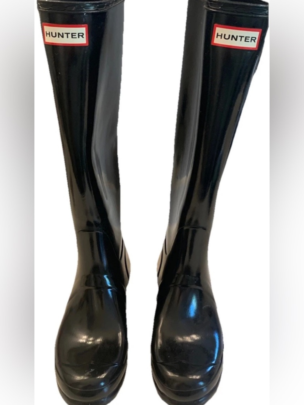 Hunter Original Tall Gloss Women's Rain Boots - Black, 8 US VGUC WATERPROOF